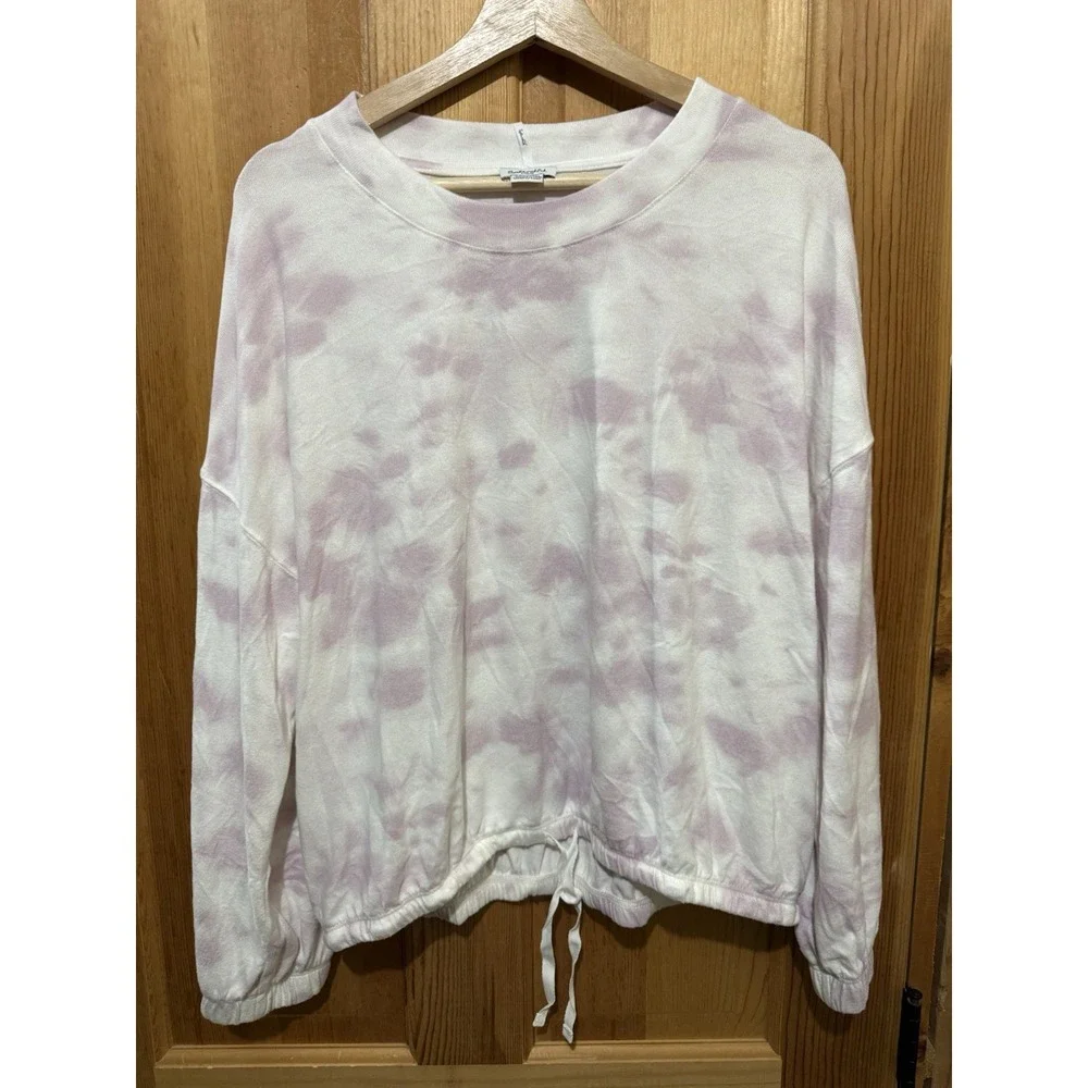 Splendid Lavender & White Tie-dye Soft Wide‎ Boatneck Size Large EUC